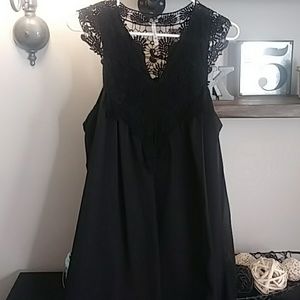 Black dress with crochet detail